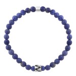 Korálkový náramek Daniel - 6 mm lapis lazuli, etno styl, 21 cm Modrá