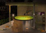 Koupací sud Hot tub DLX 200cm s šedou vložkou + LED + bubble systém + thermokryt