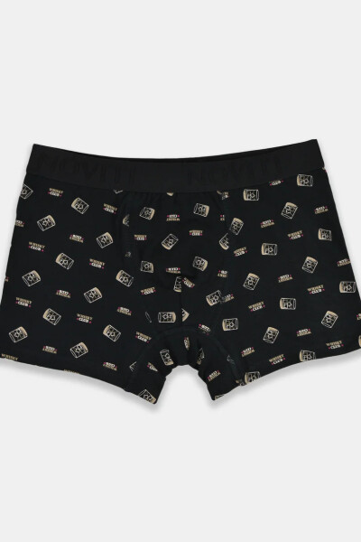 PÁNSKÉ VZOROVANÉ BOXERKY PREMIUM BB006 černá XL