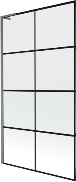MEXEN/S - Next L vanová zástěna FIX 100 x 150, černá vzor, grafit kartáčovaná 895-100-000-03-77-66