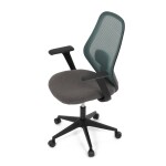 Židle kancelářská, látka zelená, houpací mechanismus, kolečka pro tvrdé povrchy