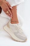 Zateplené dámské sneakersy na platformě Big Star SS274008 HI-POLY SYSTEM světle béžové 38