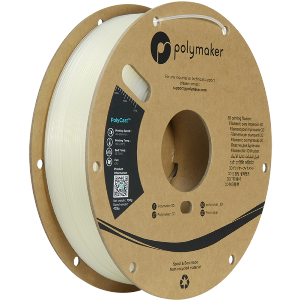 PolyCast filament natural 1,75 mm Polymaker 750 g