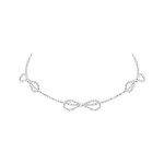 Choker náhrdelník Carlita - mašle, Stříbrná 40 cm + 5 cm (prodloužení)