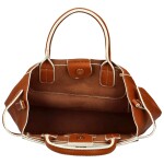 Kufříková dámská koženková kabelka do ruky Mauricia, hnědá