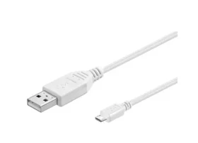 MicroConnect kabel USB2.0 A (M) - microUSB B (M) 0.3m bílá / 480Mbit/s (USBABMICRO0,30W)
