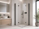 CERANO - Sprchový kout Volpe Duo L/P - 6 mm - černá matná, transparentní sklo - 70x120x190 - zalamovací CER-521059