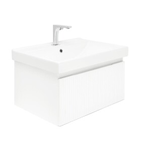 Koupelnová skříňka s baterií a umyvadlem SAT Evolution 1 58x30x44,8 cm bílá mat SATEVO60WMU1B SATEVO60WMU1B