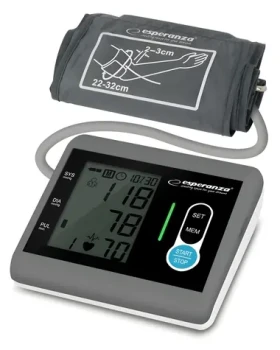Esperanza ECB004 šedá / Pažní tlakoměr / poloautomatický / manžeta 22–32 cm / paměť 180 měření (ECB004)