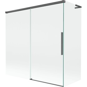 MEXEN/S - Rox L vanová zástěna 2-křídlová posuvná 160 + 75 x 150, transparent, grafit kartáčovaná 8C9L-160-075-66-00