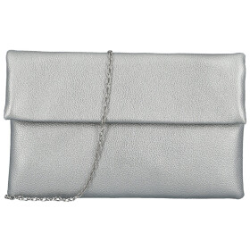 Módní dámská koženková plesová kabelka Trifa, stříbrná