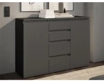 Komoda se 4 šuplíky Brest, 119 cm, antracitová