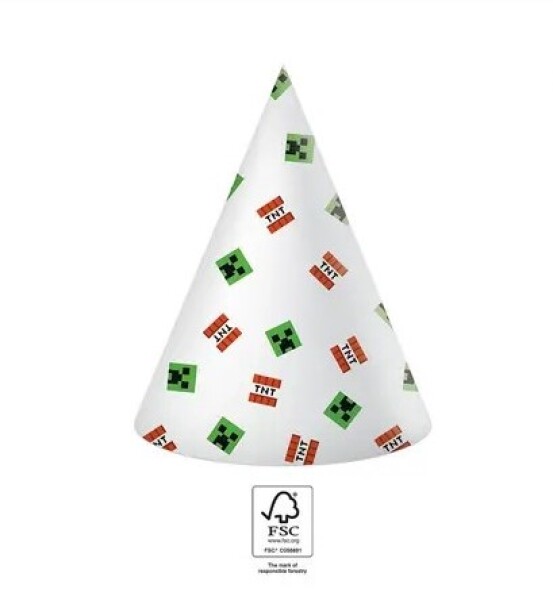 Minecraft TNT čepičky papírové 6 ks Minecraft TNT čepičky papírové 6 ks