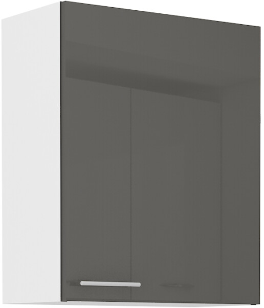 Horní skříňka Lara 60 G-72 1F Barva korpusu: Bílá, Barva dvířek: Šedý lesk