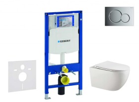 GEBERIT - Duofix Set předstěnové instalace, klozetu Gaia a sedátka softclose, tlačítko Sigma01, lesklý chrom SANI11CA1132