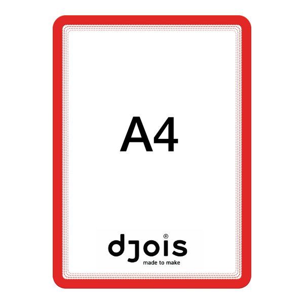 Djois samolepicí rámeček - Magneto, A4, červený, 2 ks