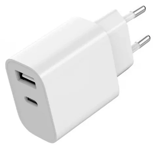Gembird TA-UC-2AC12-01 bílá / Síťová nabíječka / USB-A + USB-C / 2,4 A (TA-UC-2AC12-01)