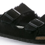 Dámské zateplené žabky Birkenstock Arizona VL Shearling Black semišová kůže regular width (0752661) s ovčí vlnou 44