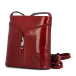 Luxusní dámská kožená crossbody kabelka Violiana, červená