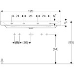 GEBERIT - Xeno 2 Umyvadlo, 120x48 cm, s KeraTect, bílá 500.550.01.1