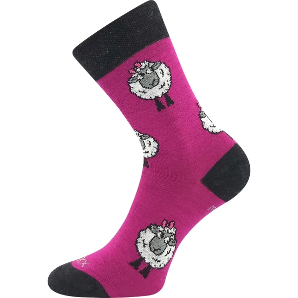 VOXX Ponožky dámské slabé z merino VLNĚNKA s ionty stříbra FUXIA 35-38 119474