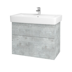 Dřevojas - Umyvadlová skříňka Q MAX SZZ2 80 - D01 Beton / Úchytka T02 / D01 Beton 67543B