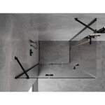 MEXEN/S - Mist H Duo sprchový kout dveře křídlové 80 x 70, transparent, černá 8A5-080L-070P-70-00