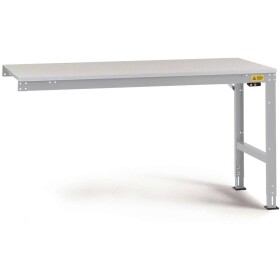 Manuflex LU6008.9006 ESD ESD pracovní stůl Univerzální standardní Přístavný stůl s Melaminplatte, Šxhxv = 1000 x 600 x 763-873 mm hliníkově stříbrná