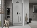 MEXEN - Lima sprchové dveře zalamovací 70, transparent, černá se stěnovým profilem 856-070-000-70-00