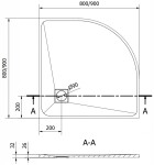 MEXEN - Bert čtvrtkruhová sprchová vanička SMC 80 x 80 cm, černá 4KR708080