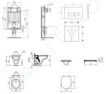 IDEAL STANDARD - ProSys Set předstěnové instalace, klozet Alpha se sedátkem, tlačítko Oleas M2, chrom mat ProSys80M SP104