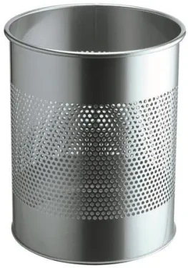 Durable Odpadkový koš kulatý stříbrná / Odpadkový koš / 15 l / kov / O 26 cm (331023)