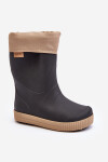 Dětské Holínky S Podšívkou Snow Wave Gokids 981 Černo-Beige 22/23