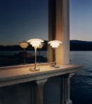 Louis Poulsen Přenosná lampa PH 1/1 Portable Brass, zlatá barva, sklo, kov