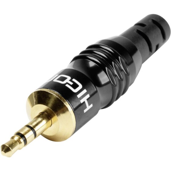 Hicon HI-J35T02 jack konektor 3.5 mm zástrčka, rovná Pólů: 4 stereo černá 1 ks