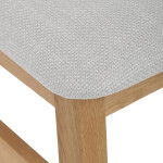Dřevěná jídelní židle, potah stříbrná látka, masiv dub, přírodní odstín