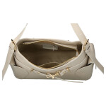 Extravagantní kožená kabelka na rameno Lina, béžová