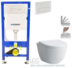 GEBERIT DuofixBasic s bílým tlačítkem DELTA51 + WC LAUFEN PRO LCC RIMLESS + SEDÁTKO 458.103.00.1 51BI LP2