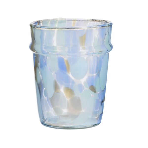 MADAM STOLTZ Sklenice z brokového skla Blue/Aqua 200 ml, modrá barva, sklo
