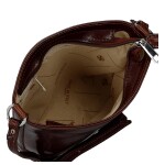 Luxusní dámská kožená crossbody kabelka Sylva, hnědá
