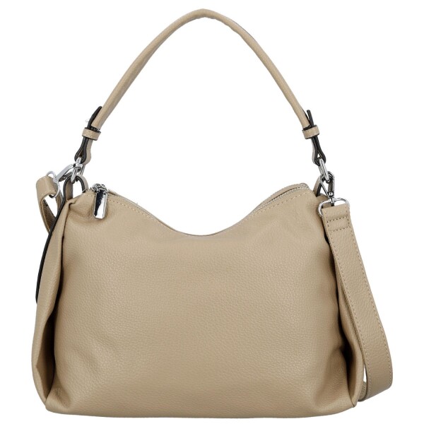 Trendy dámská koženková kabelka na rameno Magdalena, tmavě béžová