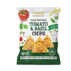 Popcrop Proteinové chipsy s rajčatovo-bazalkovou příchutí 60 g