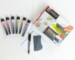 Marabu Acryl Color sada squeegee Pastel 6×25 ml + stěrka