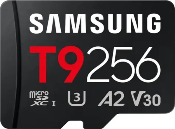 Samsung T9 černá / Paměťová karta microSDXC / 256 GB / UHS-I U3 / Class 10, V30, A2 / čtení: 200 MB/s (MB-MH256T/WW)