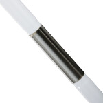 Věšák stojanový, výška 179 cm, kovová konstrukce, bílý matný lak, nosnost 6 kg