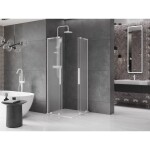 MEXEN/S - Velar L Duo sprchový kout, posuvné dveře 80 x 80, dekor, bílá 871-080-080-02-33-20