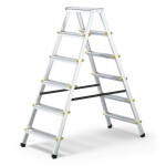 Schůdky oboustranné hliníkové 2×6 příček, nosnost 150kg, PROFI, J.A.D TOOLS