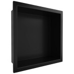 CERANO - Zápustná polička/nika s okrajem do obkladu - černá matná - 30x30x10 CER-417458