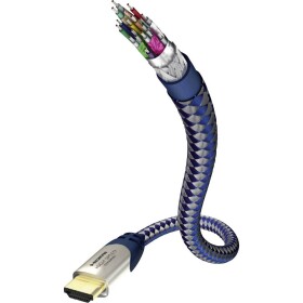 Inakustik HDMI kabel Zástrčka HDMI-A, Zástrčka HDMI-A 10.00 m stříbrnomodrá 0042310 Audio Return Channel, pozlacené kontakty, opletený HDMI kabel