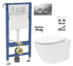 GEBERIT DuofixBasic s matným tlačítkem DELTA21 + WC REA Carlo Flat Mini Rimless + SEDÁTKO 458.103.00.2 21MA CF1